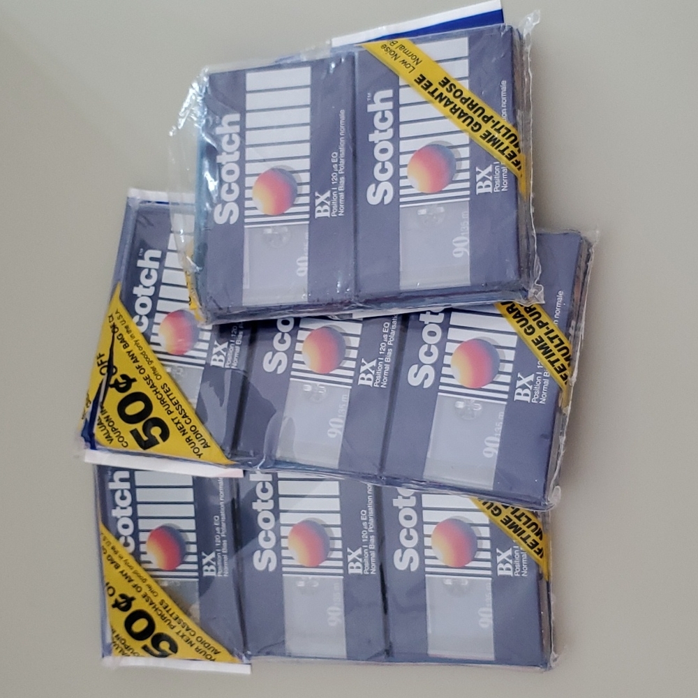 Lot of 8 SCOTCH BX Cassettes 90 min. blank NIP